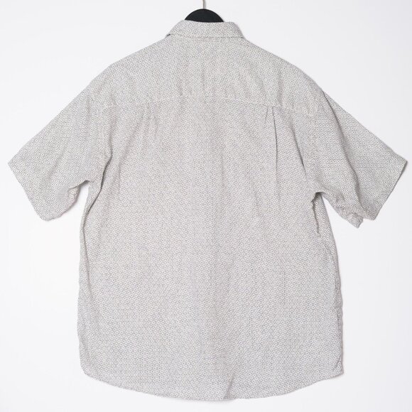 Vintage Claiborne Mens Medium Short Sleeve Button Down Shirt Cotton Linen Ramie - Picture 3 of 4